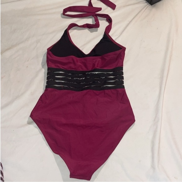 BURGUNDY MONOKINI SMALL - Picture 2 of 3